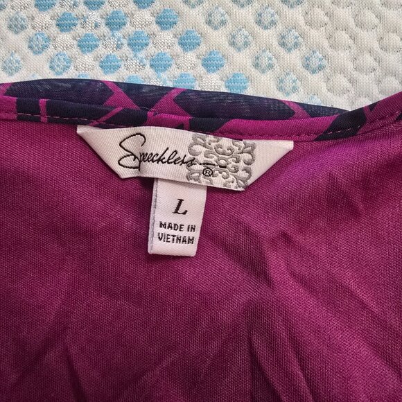 Speechless Purple Geometric Pattern Printed Dress Size Large - Picture 4 of 11